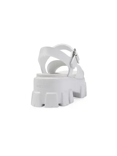 Prada Women's Monolith Rubber Sandals - White | Thumbnail 5 Prada Women's Monolith Rubber Sandals - White | Thumbnail 5