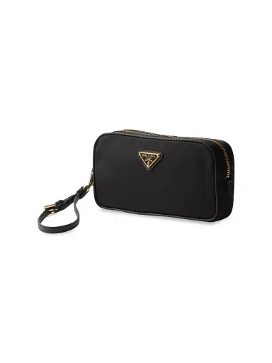 Prada Women's Re-Edition 1978 Re-Nylon and Saffiano Leather Pouch - Black | Thumbnail 2 Prada Women's Re-Edition 1978 Re-Nylon and Saffiano Leather Pouch - Black | Thumbnail 2