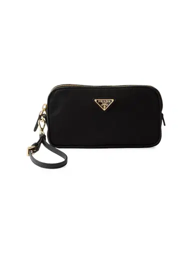 Prada Women's Re-Edition 1978 Re-Nylon and Saffiano Leather Pouch - Black | Thumbnail 1 Prada Women's Re-Edition 1978 Re-Nylon and Saffiano Leather Pouch - Black | Thumbnail 1