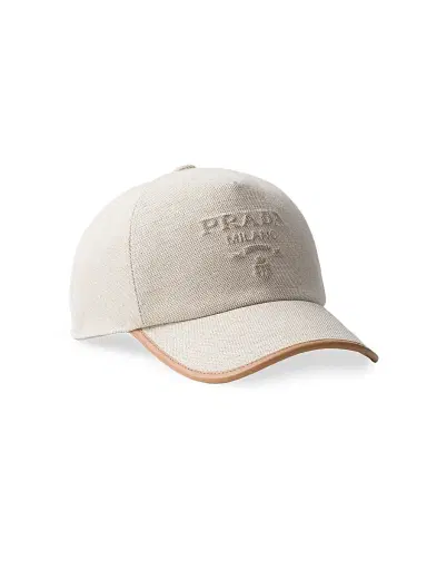 Prada Women's Linen Blend Baseball Cap - Beige Khaki - Size Large | Thumbnail 1 Prada Women's Linen Blend Baseball Cap - Beige Khaki - Size Large | Thumbnail 1