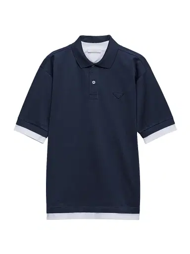 Prada Men's Cotton Polo Shirt - Blue - Size XL | Thumbnail 1 Prada Men's Cotton Polo Shirt - Blue - Size XL | Thumbnail 1