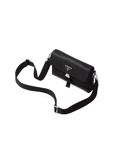 Prada Men's Re-Nylon and Saffiano Shoulder Bag - Black | Thumbnail 3 Prada Men's Re-Nylon and Saffiano Shoulder Bag - Black | Thumbnail 3