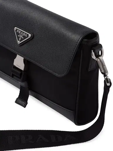 Prada Men's Re-Nylon and Saffiano Shoulder Bag - Black | Thumbnail 6 Prada Men's Re-Nylon and Saffiano Shoulder Bag - Black | Thumbnail 6