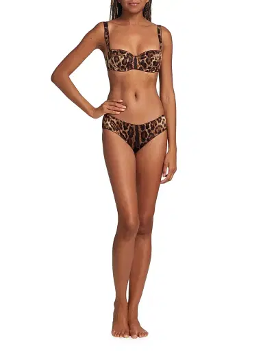 Dolce & Gabbana Women's Leopard Silk Hipster Brief - New Leopard - Size Large | Thumbnail 2 Dolce & Gabbana Women's Leopard Silk Hipster Brief - New Leopard - Size Large | Thumbnail 2