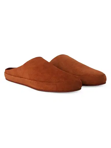 Loro Piana Men's Tomori Walk Suede Sabots - Calf Brown | Thumbnail 2 Loro Piana Men's Tomori Walk Suede Sabots - Calf Brown | Thumbnail 2