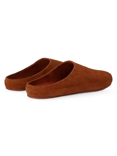 Loro Piana Men's Tomori Walk Suede Sabots - Calf Brown | Thumbnail 3 Loro Piana Men's Tomori Walk Suede Sabots - Calf Brown | Thumbnail 3