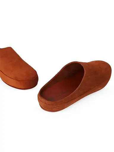 Loro Piana Men's Tomori Walk Suede Sabots - Calf Brown | Thumbnail 6 Loro Piana Men's Tomori Walk Suede Sabots - Calf Brown | Thumbnail 6