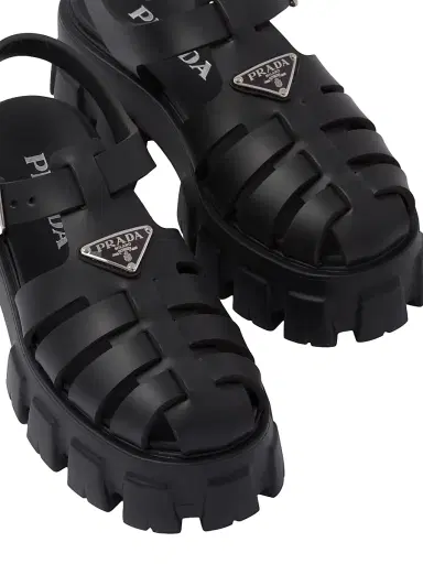 Prada Women's Foam Rubber Sandals - Black | Thumbnail 3 Prada Women's Foam Rubber Sandals - Black | Thumbnail 3