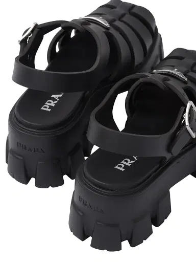 Prada Women's Foam Rubber Sandals - Black | Thumbnail 5 Prada Women's Foam Rubber Sandals - Black | Thumbnail 5