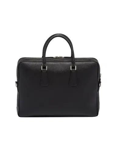Prada Men's Saffiano Leather Briefcase - Black 0 | Thumbnail 4 Prada Men's Saffiano Leather Briefcase - Black 0 | Thumbnail 4