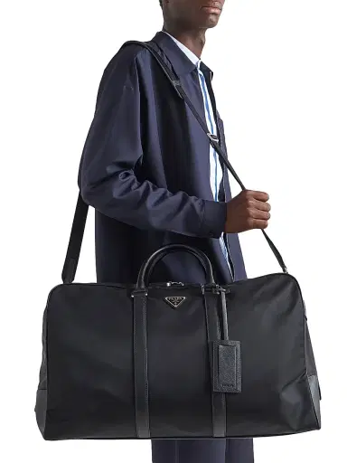 Prada Men's Re-Nylon And Saffiano Leather Duffle Bag | Thumbnail 2 Prada Men's Re-Nylon And Saffiano Leather Duffle Bag | Thumbnail 2