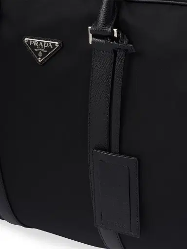Prada Men's Re-Nylon And Saffiano Leather Duffle Bag | Thumbnail 6 Prada Men's Re-Nylon And Saffiano Leather Duffle Bag | Thumbnail 6