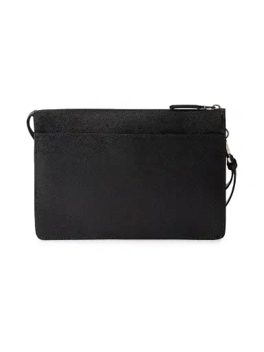 Prada Men's Saffiano Leather Pouch - Black | Thumbnail 3 Prada Men's Saffiano Leather Pouch - Black | Thumbnail 3
