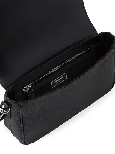 Prada Men's Saffiano Leather Shoulder Bag - Black | Thumbnail 4 Prada Men's Saffiano Leather Shoulder Bag - Black | Thumbnail 4