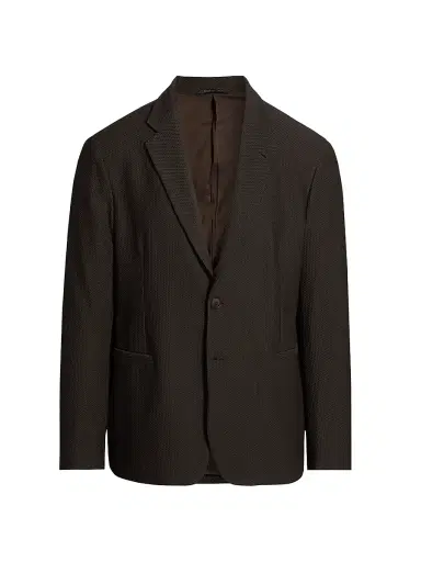 Giorgio Armani Men's Rice Stitch Sport Jacket - Brown - Size 46 | Thumbnail 1 Giorgio Armani Men's Rice Stitch Sport Jacket - Brown - Size 46 | Thumbnail 1