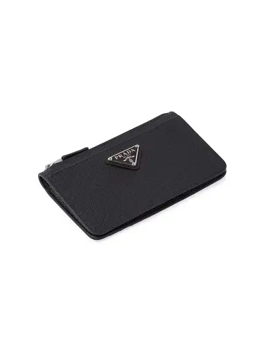 Prada Men's Saffiano Leather Card Holder - Black | Thumbnail 2 Prada Men's Saffiano Leather Card Holder - Black | Thumbnail 2