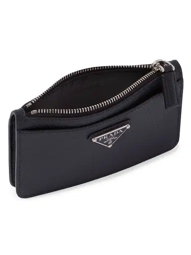 Prada Men's Saffiano Leather Card Holder - Black | Thumbnail 4 Prada Men's Saffiano Leather Card Holder - Black | Thumbnail 4