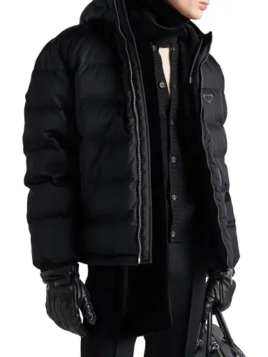 Prada Men's Cropped Re-Nylon Down Jacket - Black | Thumbnail 2 Prada Men's Cropped Re-Nylon Down Jacket - Black | Thumbnail 2