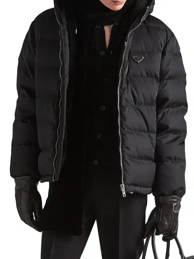 Prada Men's Cropped Re-Nylon Down Jacket - Black | Thumbnail 3 Prada Men's Cropped Re-Nylon Down Jacket - Black | Thumbnail 3