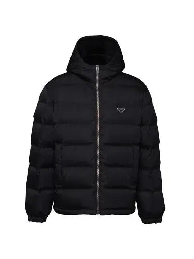 Prada Men's Cropped Re-Nylon Down Jacket - Black | Thumbnail 1 Prada Men's Cropped Re-Nylon Down Jacket - Black | Thumbnail 1