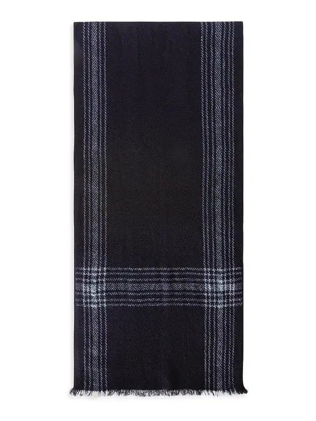 Men's Plaid Cashmere-Blend Scarf - Blue Navy Glory Blue Men's Plaid Cashmere-Blend Scarf - Blue Navy Glory Blue