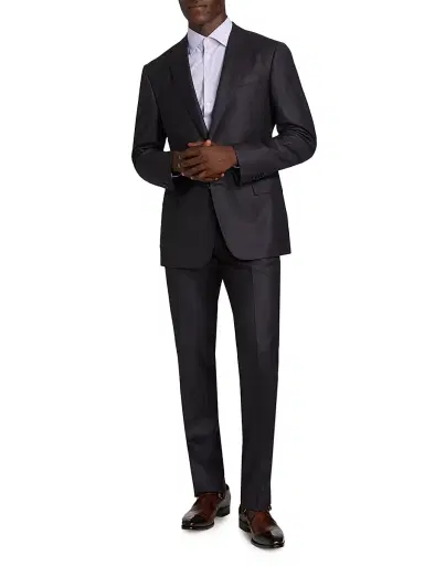 Giorgio Armani Men's Single-Breasted Wool-Blend Suit - Merlot Purple | Thumbnail 2 Giorgio Armani Men's Single-Breasted Wool-Blend Suit - Merlot Purple | Thumbnail 2