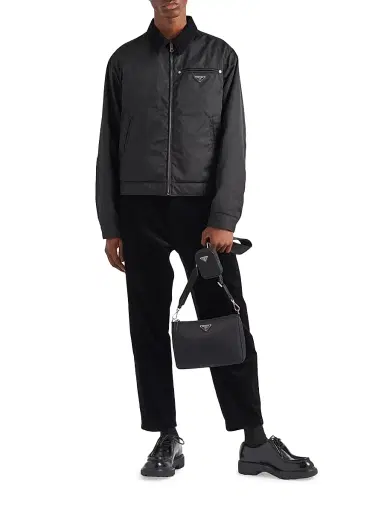 Prada Men's Re-Nylon and Saffiano Leather Shoulder Bag | Thumbnail 2 Prada Men's Re-Nylon and Saffiano Leather Shoulder Bag | Thumbnail 2