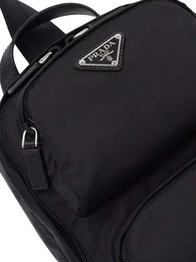 Prada Men's Re-Nylon And Saffiano Leather Backpack - Black | Thumbnail 5 Prada Men's Re-Nylon And Saffiano Leather Backpack - Black | Thumbnail 5
