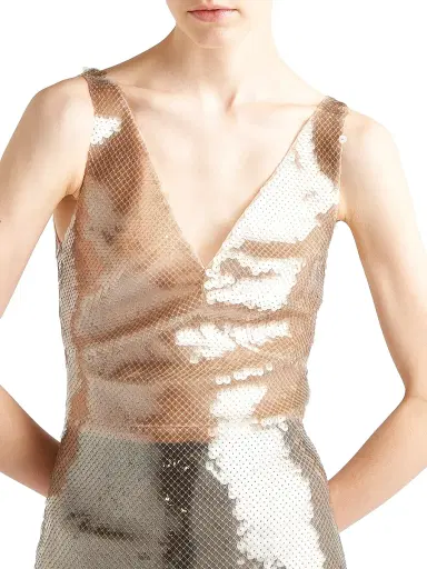 Prada Women's Embroidered Tulle Dress - Beige | Thumbnail 4 Prada Women's Embroidered Tulle Dress - Beige | Thumbnail 4