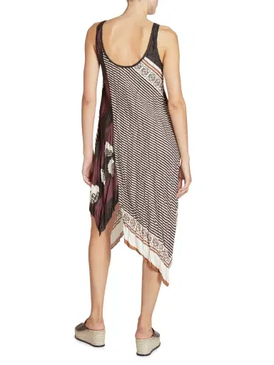 LOEWE Women's x Paula's Ibiza Scarf-Print Asymmetric Midi-Dress - Light Beige Multi | Thumbnail 3 LOEWE Women's x Paula's Ibiza Scarf-Print Asymmetric Midi-Dress - Light Beige Multi | Thumbnail 3
