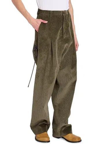 Loewe Men's Cotton-Blend Low-Crotch Trousers - Khaki Green - Size 38 | Thumbnail 4 Loewe Men's Cotton-Blend Low-Crotch Trousers - Khaki Green - Size 38 | Thumbnail 4