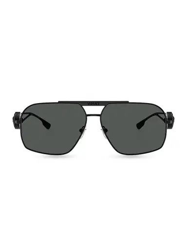 Versace Men's 62MM Pilot Sunglasses - Matte Black Dark Grey | Thumbnail 2 Versace Men's 62MM Pilot Sunglasses - Matte Black Dark Grey | Thumbnail 2
