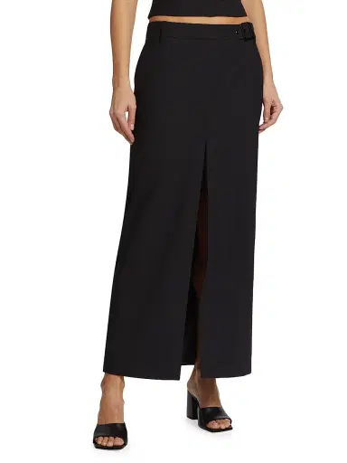 SIR. Women's Leonardo Belted Midi-Skirt - Black | Thumbnail 3 SIR. Women's Leonardo Belted Midi-Skirt - Black | Thumbnail 3