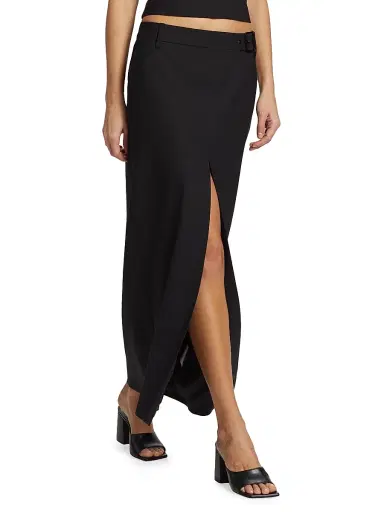 SIR. Women's Leonardo Belted Midi-Skirt - Black | Thumbnail 4 SIR. Women's Leonardo Belted Midi-Skirt - Black | Thumbnail 4