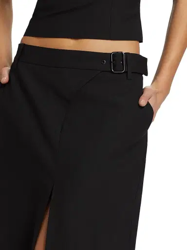 SIR. Women's Leonardo Belted Midi-Skirt - Black | Thumbnail 6 SIR. Women's Leonardo Belted Midi-Skirt - Black | Thumbnail 6