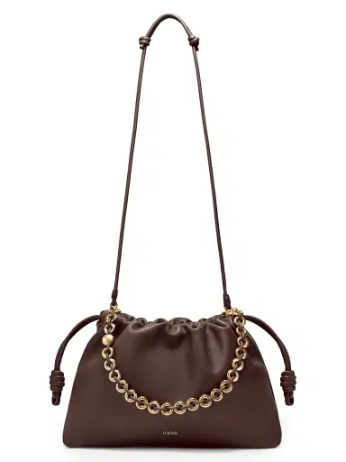 LOEWE Women's Flamenco Leather Shoulder Bag - Dark Chestnut | Thumbnail 8 LOEWE Women's Flamenco Leather Shoulder Bag - Dark Chestnut | Thumbnail 8