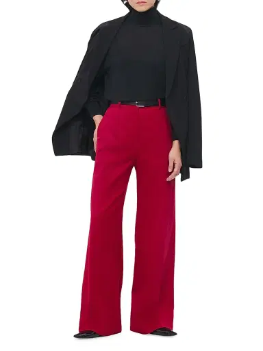Another Tomorrow Women's Wool-Blend Suiting Trousers - Navy | Thumbnail 2 Another Tomorrow Women's Wool-Blend Suiting Trousers - Navy | Thumbnail 2