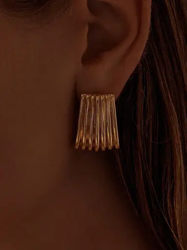 Amber Sceats Women's Zagora Junie Fluted 24K-Gold-Plated Drop Earrings - Yellow Gold | Thumbnail 2 Amber Sceats Women's Zagora Junie Fluted 24K-Gold-Plated Drop Earrings - Yellow Gold | Thumbnail 2