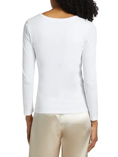 Papinelle Women's Milla Long-Sleeve Stretch Cotton Top - White | Thumbnail 5 Papinelle Women's Milla Long-Sleeve Stretch Cotton Top - White | Thumbnail 5
