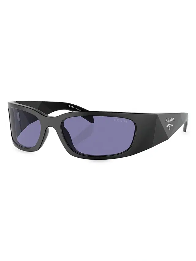 Men's 60MM Butterfly Sunglasses - Matte Black Lilac Men's 60MM Butterfly Sunglasses - Matte Black Lilac
