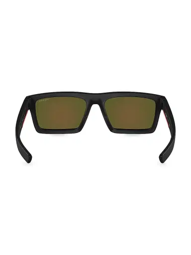 Prada Linea Rossa Men's 55MM Rectangular Sunglasses - Matte Black Blue Mirror | Thumbnail 4 Prada Linea Rossa Men's 55MM Rectangular Sunglasses - Matte Black Blue Mirror | Thumbnail 4