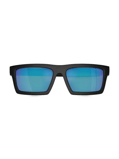 Prada Linea Rossa Men's 55MM Rectangular Sunglasses - Matte Black Blue Mirror | Thumbnail 5 Prada Linea Rossa Men's 55MM Rectangular Sunglasses - Matte Black Blue Mirror | Thumbnail 5