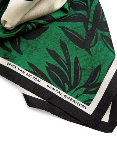 Dries Van Noten Women's Santal Greenery Silk Foulard Scarf - Santal Greenery | Thumbnail 2 Dries Van Noten Women's Santal Greenery Silk Foulard Scarf - Santal Greenery | Thumbnail 2