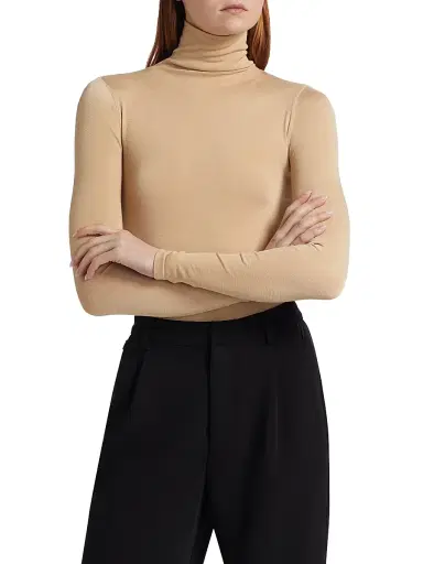 Wolford Women's Colorado Turtleneck Bodysuit - Cafe Au Lait | Thumbnail 3 Wolford Women's Colorado Turtleneck Bodysuit - Cafe Au Lait | Thumbnail 3
