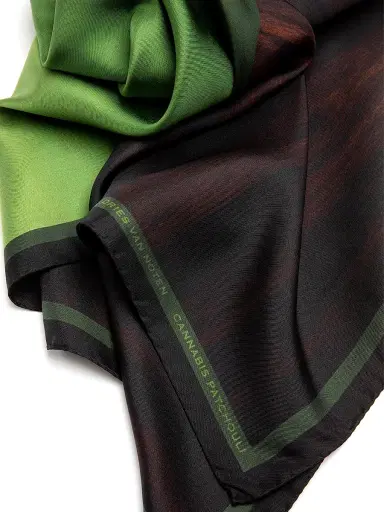 Dries Van Noten Women's Foulard Cannabis Patchouli Silk Scarf - Cannabis Patch | Thumbnail 2 Dries Van Noten Women's Foulard Cannabis Patchouli Silk Scarf - Cannabis Patch | Thumbnail 2