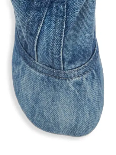 LOEWE Women's Toy Panta 90MM Leather & Denim Ankle Boots - Washed Denim | Thumbnail 4 LOEWE Women's Toy Panta 90MM Leather & Denim Ankle Boots - Washed Denim | Thumbnail 4