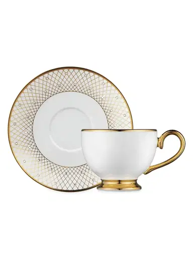 Prouna Princess Gold Espresso Cup & Saucer - Gold White | Thumbnail 1 Prouna Princess Gold Espresso Cup & Saucer - Gold White | Thumbnail 1