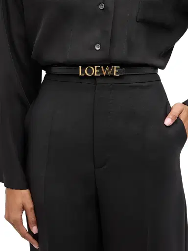 Loewe Women's Logo Buckle Leather Belt - Black Gold - Size Medium | Thumbnail 2 Loewe Women's Logo Buckle Leather Belt - Black Gold - Size Medium | Thumbnail 2