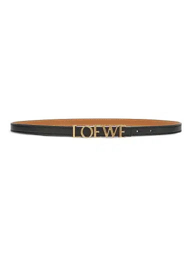 Loewe Women's Logo Buckle Leather Belt - Black Gold - Size Medium | Thumbnail 1 Loewe Women's Logo Buckle Leather Belt - Black Gold - Size Medium | Thumbnail 1