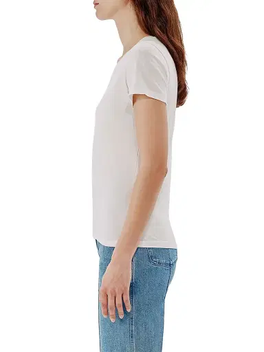 Another Tomorrow Women's Crew Neck Tee - White | Thumbnail 3 Another Tomorrow Women's Crew Neck Tee - White | Thumbnail 3